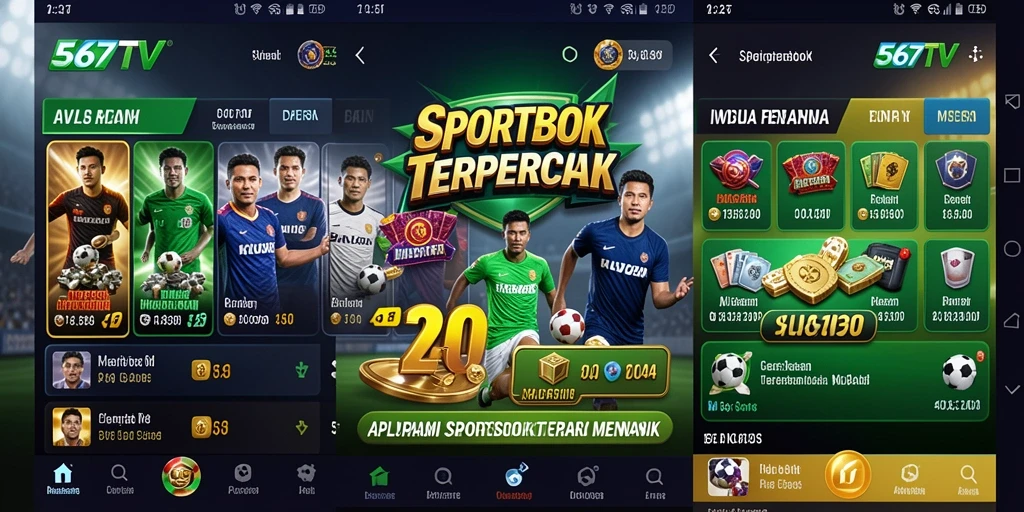 Tampilan menarik aplikasi 567TV saat bermain taruhan olahraga.