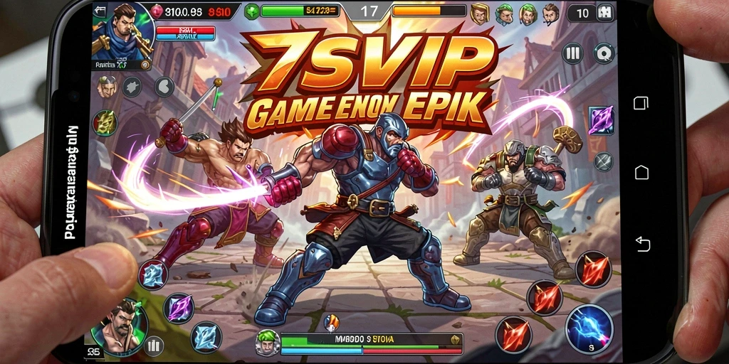 Screenshot gameplay 7SVIP menampilkan aksi pertarungan yang intens.