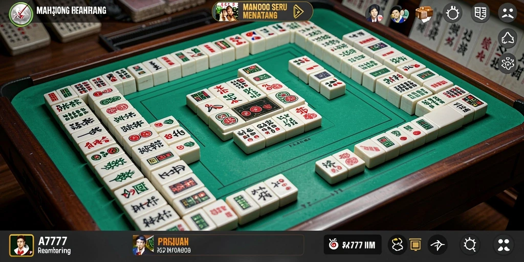 Tangkapan layar A7777 menunjukkan gameplay Mahjong yang menarik dan penuh warna.