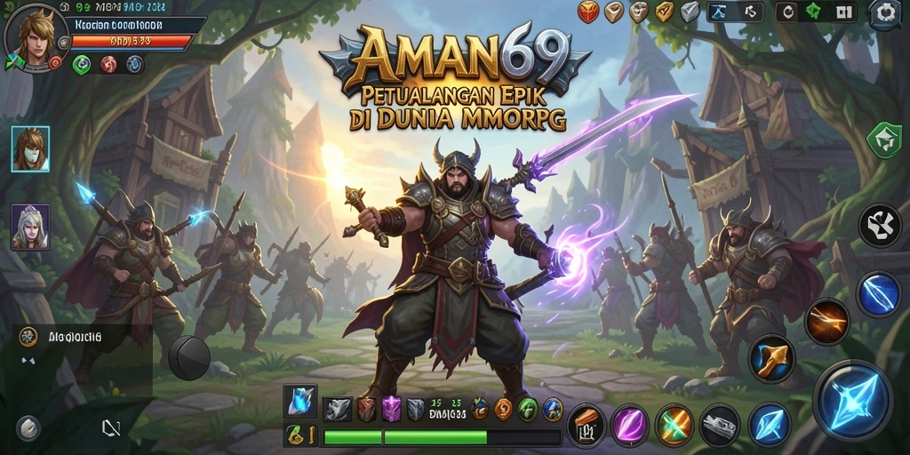 Gameplay seru AMAN69 dengan pertempuran epik di dunia MMORPG.