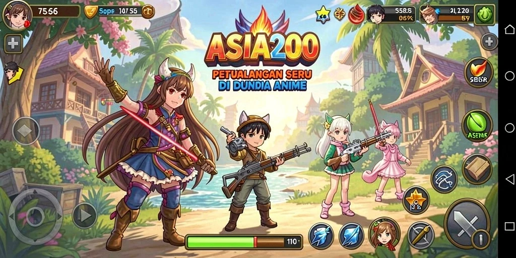 Tampilan gameplay ASIA200 yang penuh warna dan seru.