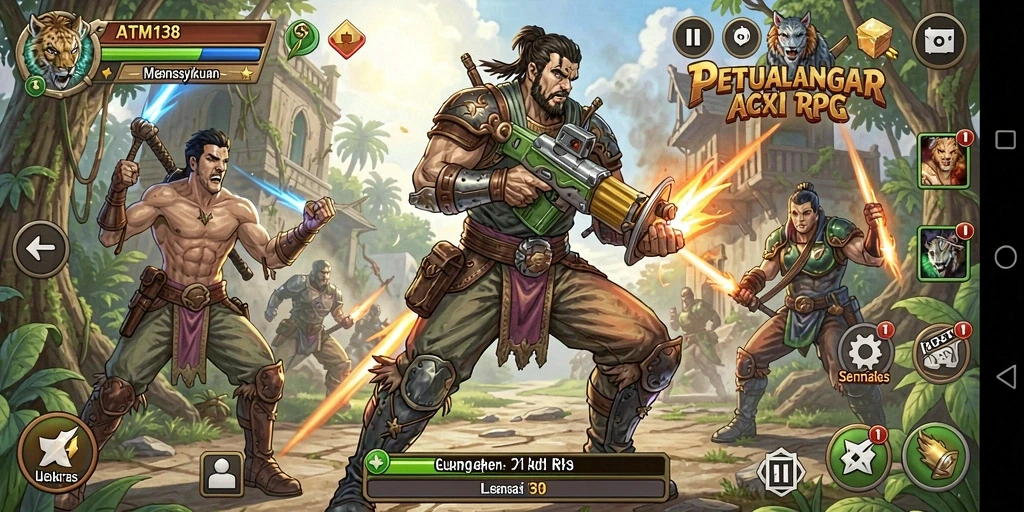 Screenshot dari gameplay mendebarkan di ATM138 dengan pertempuran seru.
