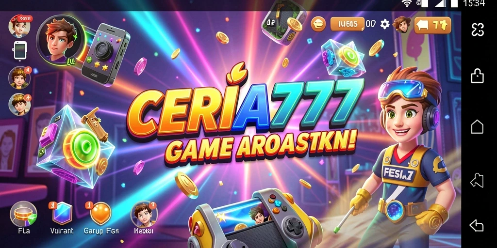 Tampilan gameplay ceria dalam CERIA777 dengan karakter yang menghibur.