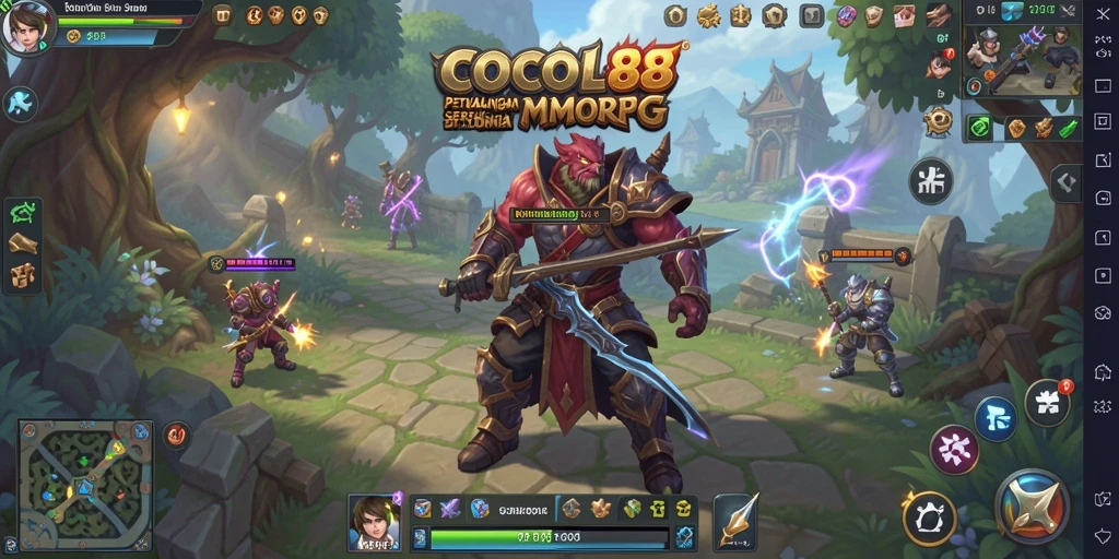 Tangkapan layar gameplay COCOL88 menampilkan aksi pertempuran menegangkan di dunia MMORPG.