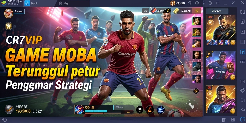 Tangkapan layar utama CR7VIP menampilkan aksi seru dalam game MOBA.