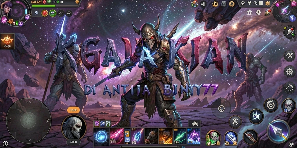 Screenshot GALAXY77 menampilkan suasana menegangkan saat menjelajahi stasiun luar angkasa.