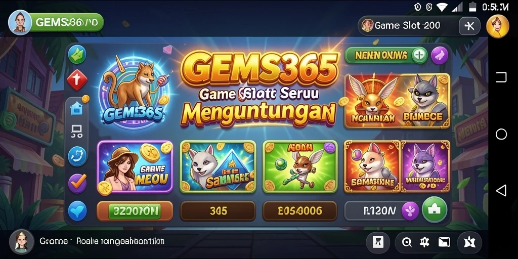 Tampilan menawan dari gameplay Slot di GEMS365.