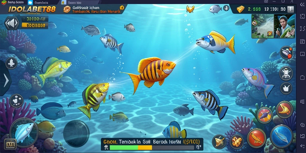 Screenshot gameplay menembak ikan di IDOLABET88 yang seru.