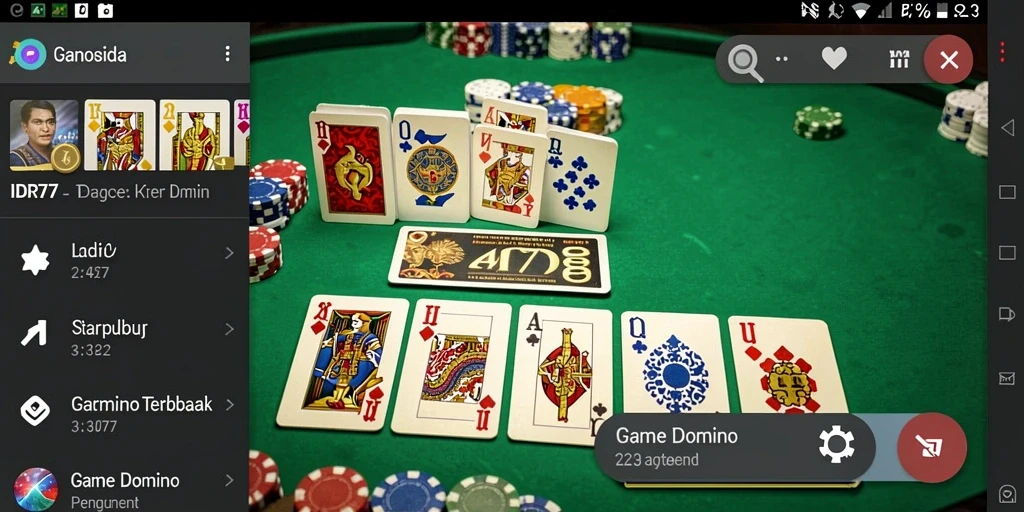 Tampilan utama gameplay Domino yang seru di IDR77.