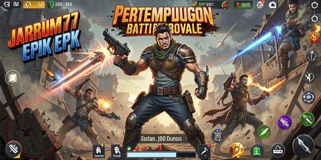 Tampilan gameplay menegangkan dalam JARUM77 saat berjuang untuk bertahan.
