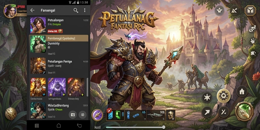 Tampilan gameplay RPG JPS88 yang menakjubkan dan imersif.