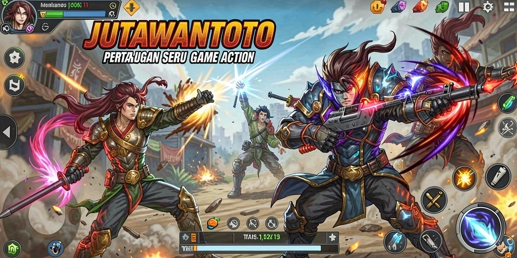 Screenshot utama JUTAWANTOTO menampilkan aksi seru dalam permainan.