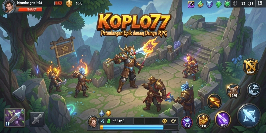 Tampilan menawan dari gameplay KOPLO77 yang menggambarkan petualangan RPG.