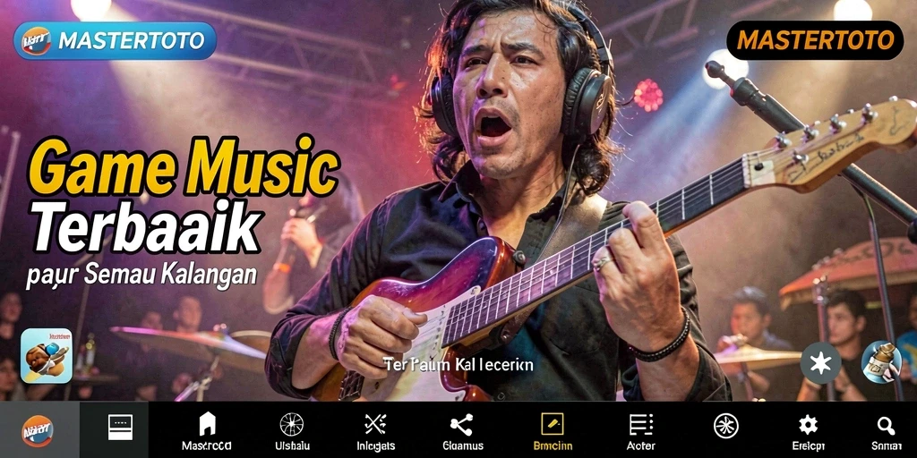 Screenshot gameplay MASTERTOTO dengan alat musik interaktif.