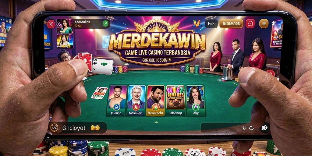 Tampilan gameplay Live Casino yang mendebarkan di MERDEKAWIN.