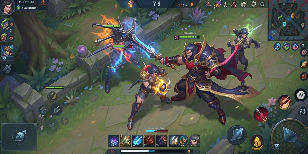 Screenshot gameplay seru dari MLBB8 yang menunjukkan aksi pertarungan MOBA.