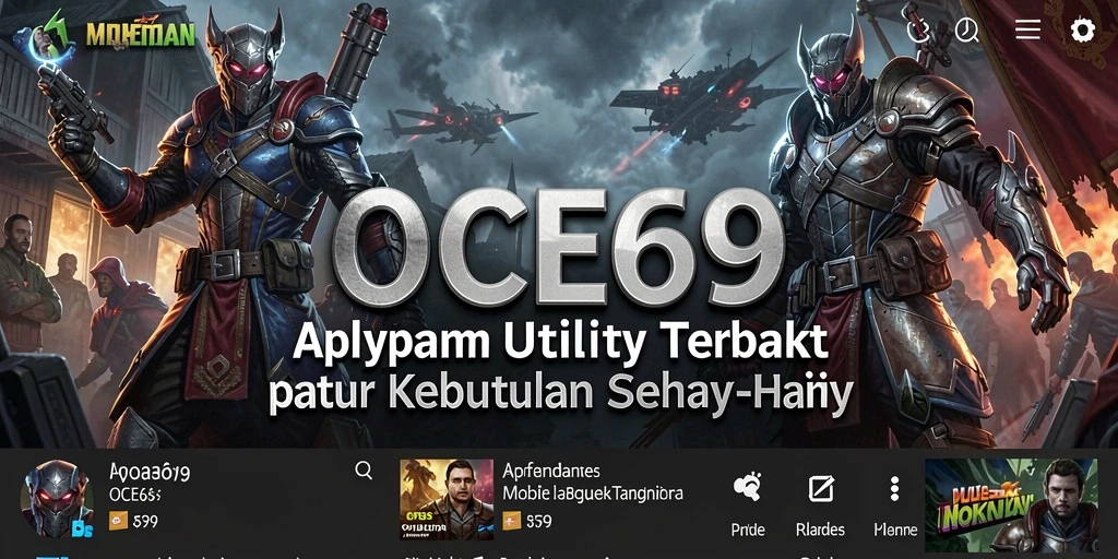 Tampilan utama aplikasi OCE69 dengan fitur-fitur Utility yang lengkap.