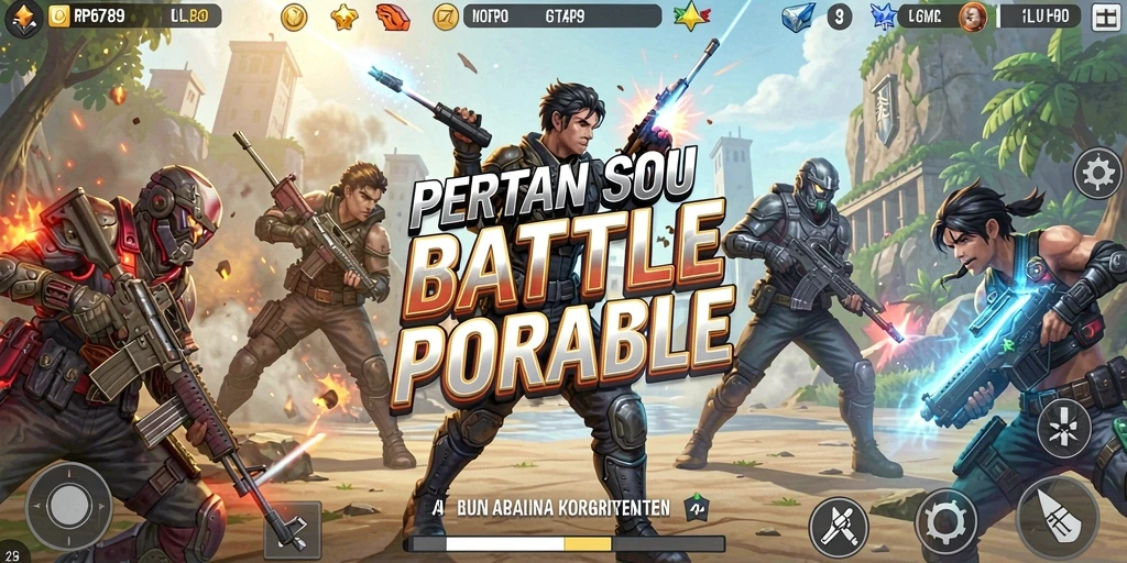 Gameplay RP6789 saat pertarungan intens Battle Royale.