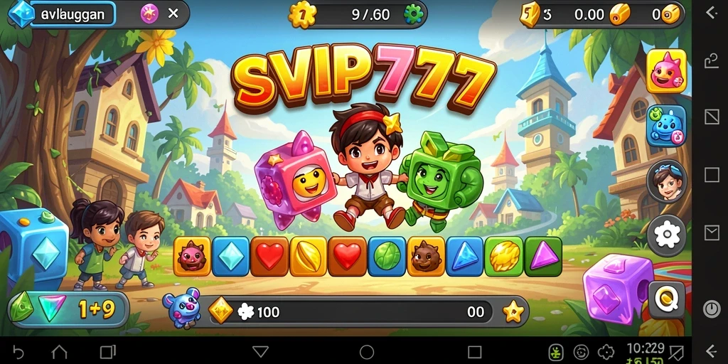 Menampilkan gameplay seru dan menantang dari SVIP777 Match-3.