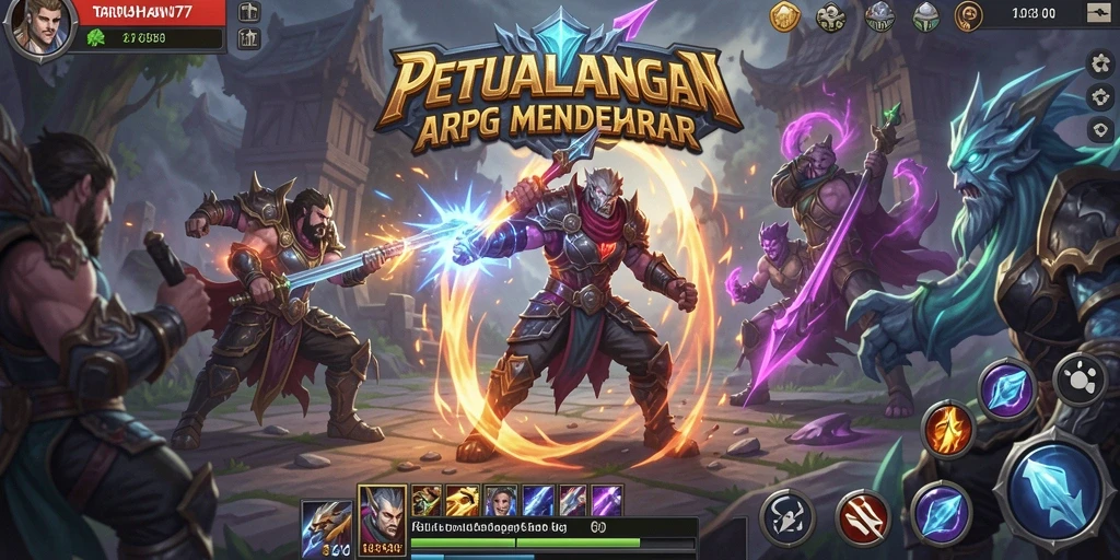 Tampilan gameplay TARUHAN77 yang mendebarkan saat bertarung di dunia ARPG.