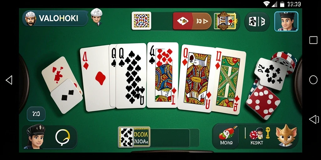 Screenshot gameplay VALOHOKI yang menunjukkan serunya bermain domino.